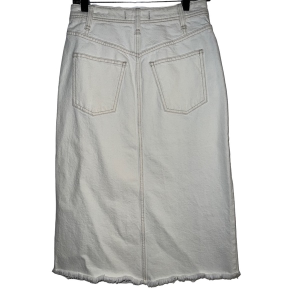 New🏷 Free People Mambo Slit Denim Midi Skirt Size 2 (26) - Picture 13 of 16